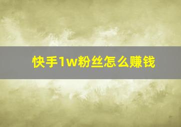 快手1w粉丝怎么赚钱