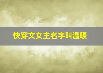 快穿文女主名字叫温暖