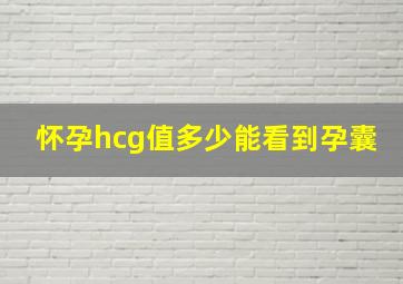 怀孕hcg值多少能看到孕囊