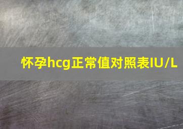 怀孕hcg正常值对照表IU/L