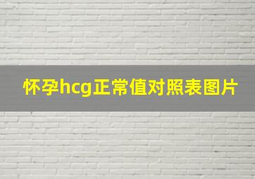 怀孕hcg正常值对照表图片