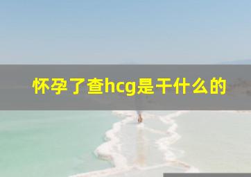 怀孕了查hcg是干什么的