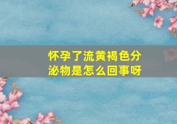 怀孕了流黄褐色分泌物是怎么回事呀