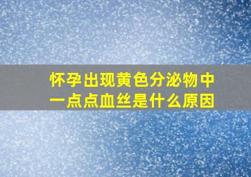 怀孕出现黄色分泌物中一点点血丝是什么原因