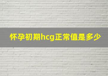 怀孕初期hcg正常值是多少