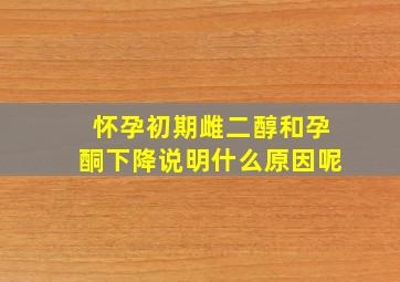 怀孕初期雌二醇和孕酮下降说明什么原因呢