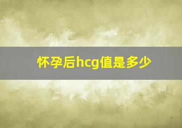 怀孕后hcg值是多少