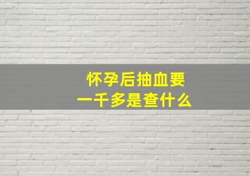 怀孕后抽血要一千多是查什么