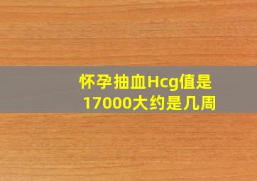 怀孕抽血Hcg值是17000大约是几周