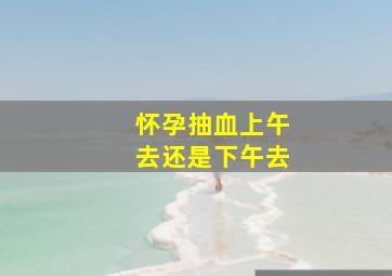 怀孕抽血上午去还是下午去