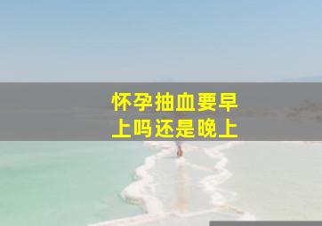 怀孕抽血要早上吗还是晚上