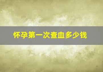 怀孕第一次查血多少钱