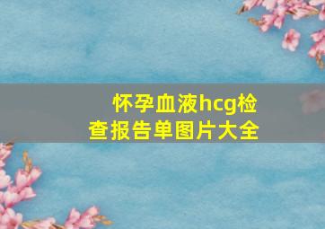 怀孕血液hcg检查报告单图片大全