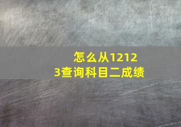 怎么从12123查询科目二成绩