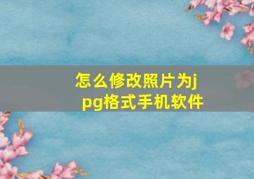 怎么修改照片为jpg格式手机软件