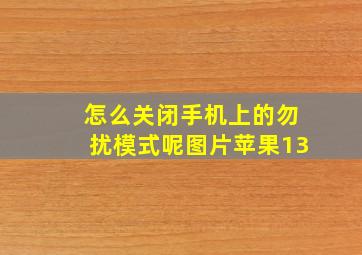 怎么关闭手机上的勿扰模式呢图片苹果13