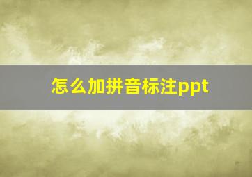 怎么加拼音标注ppt