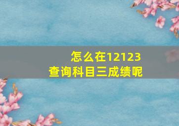 怎么在12123查询科目三成绩呢