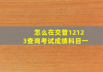 怎么在交管12123查询考试成绩科目一