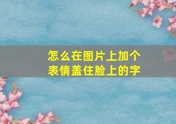 怎么在图片上加个表情盖住脸上的字