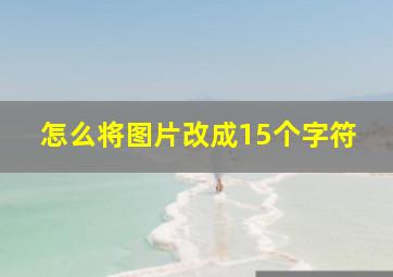 怎么将图片改成15个字符