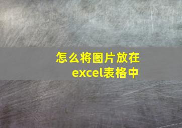 怎么将图片放在excel表格中