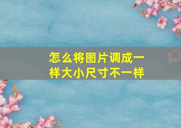 怎么将图片调成一样大小尺寸不一样