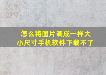 怎么将图片调成一样大小尺寸手机软件下载不了