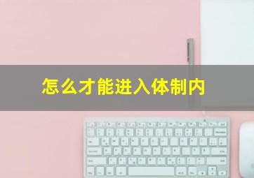 怎么才能进入体制内