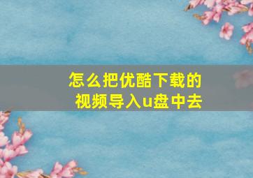 怎么把优酷下载的视频导入u盘中去