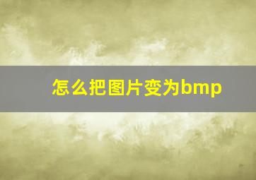 怎么把图片变为bmp