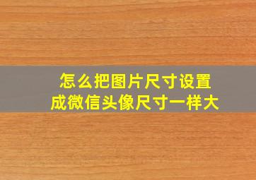 怎么把图片尺寸设置成微信头像尺寸一样大