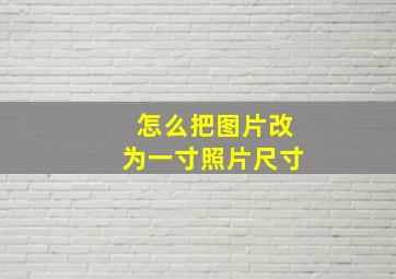 怎么把图片改为一寸照片尺寸