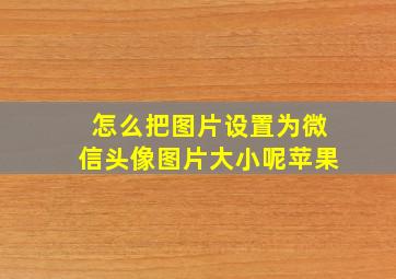 怎么把图片设置为微信头像图片大小呢苹果