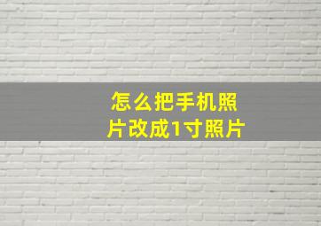 怎么把手机照片改成1寸照片