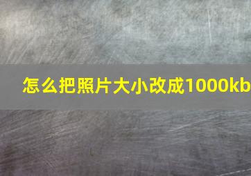 怎么把照片大小改成1000kb