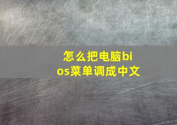 怎么把电脑bios菜单调成中文