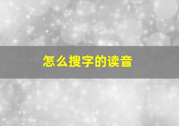 怎么搜字的读音