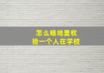 怎么暗地里收拾一个人在学校