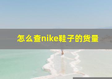 怎么查nike鞋子的货量