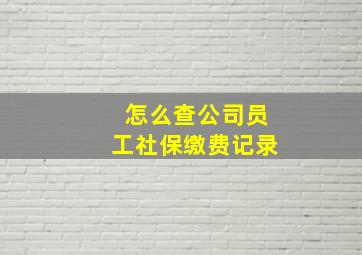 怎么查公司员工社保缴费记录