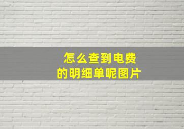 怎么查到电费的明细单呢图片