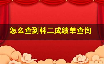 怎么查到科二成绩单查询