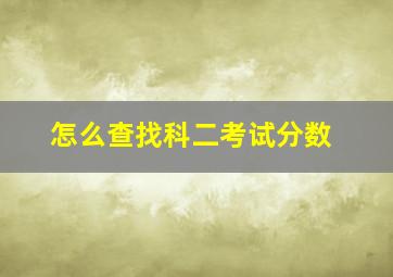 怎么查找科二考试分数