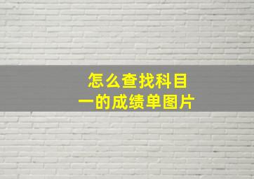 怎么查找科目一的成绩单图片