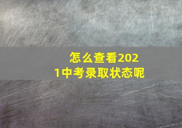 怎么查看2021中考录取状态呢