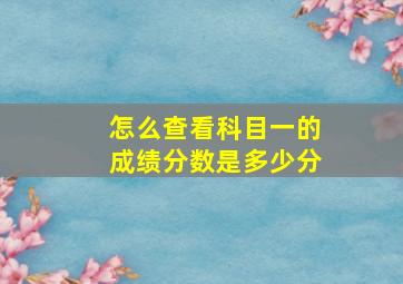 怎么查看科目一的成绩分数是多少分