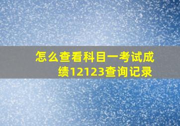 怎么查看科目一考试成绩12123查询记录