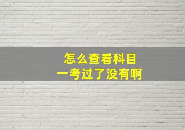 怎么查看科目一考过了没有啊