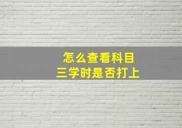 怎么查看科目三学时是否打上